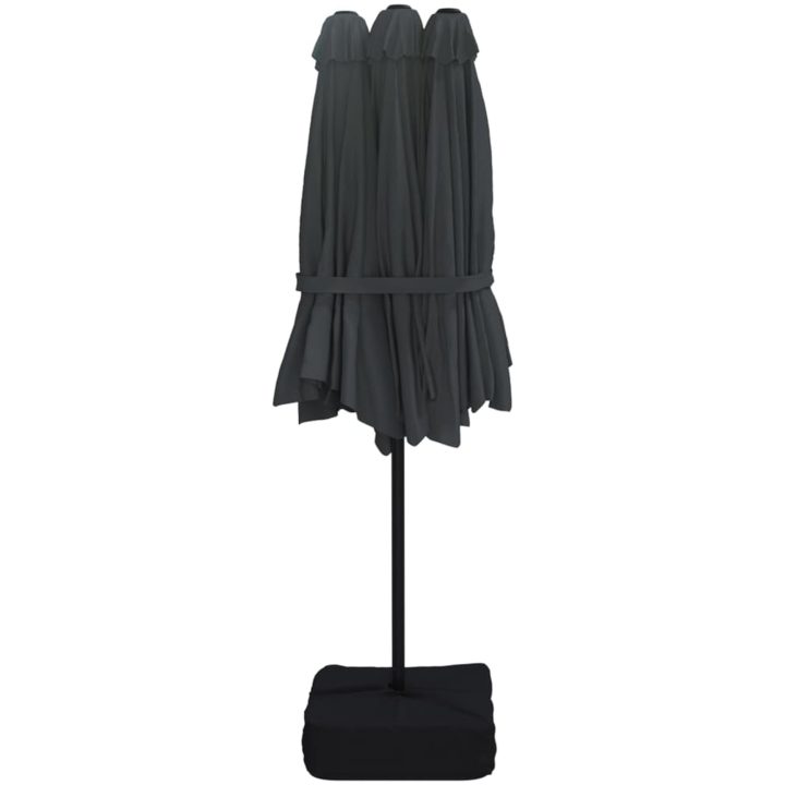 Trädgårdsparasoll dubbelt svart 449x245 cm vidaXL – bild 5
