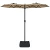 Trädgårdsparasoll dubbelt taupe 316x240 cm vidaXL – miniatyr 3