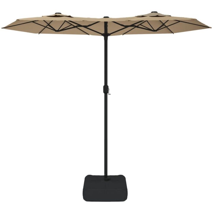 Trädgårdsparasoll dubbelt taupe 316x240 cm vidaXL – bild 3