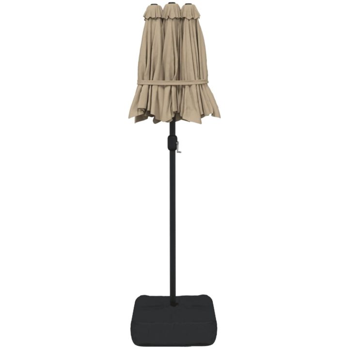 Trädgårdsparasoll dubbelt taupe 316x240 cm vidaXL – bild 5