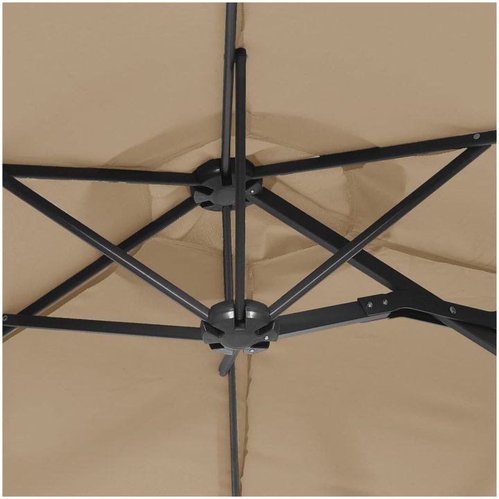 Trädgårdsparasoll dubbelt taupe 316x240 cm vidaXL – bild 6