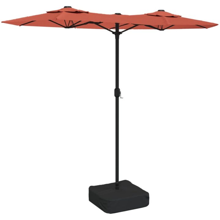 Trädgårdsparasoll dubbelt terrakotta 316x240 cm vidaXL – bild 2
