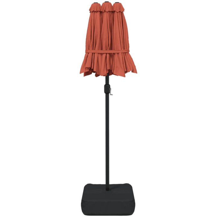 Trädgårdsparasoll dubbelt terrakotta 316x240 cm vidaXL – bild 5