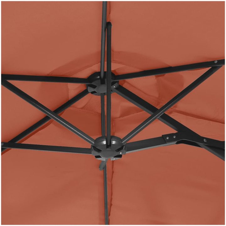 Trädgårdsparasoll dubbelt terrakotta 316x240 cm vidaXL – bild 6
