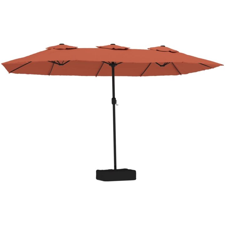 Trädgårdsparasoll dubbelt terrakotta 449x245 cm vidaXL – bild 2