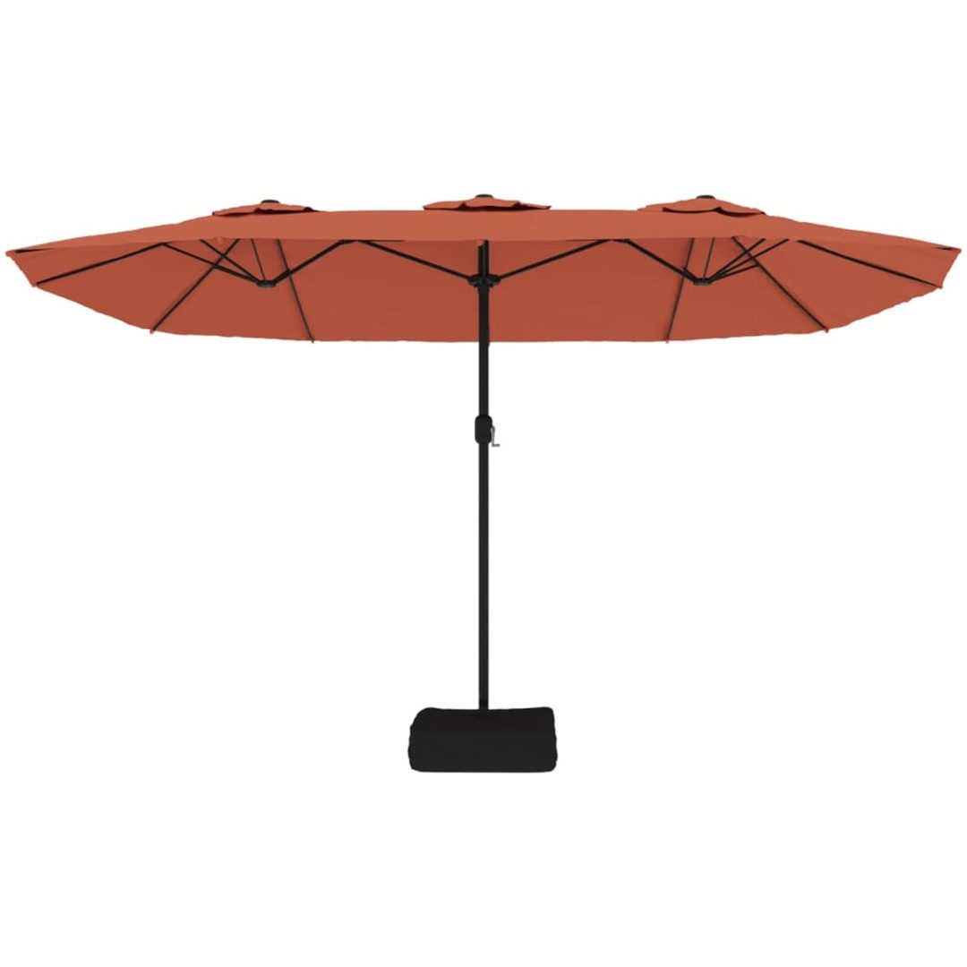 Trädgårdsparasoll dubbelt terrakotta 449x245 cm vidaXL – bild 4