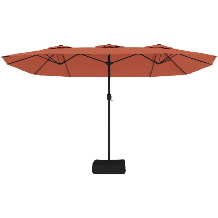 Trädgårdsparasoll dubbelt terrakotta 449x245 cm vidaXL – bild 4