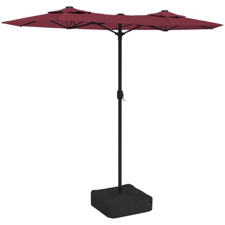 Trädgårdsparasoll dubbelt vinröd 316x240 cm vidaXL – bild 2
