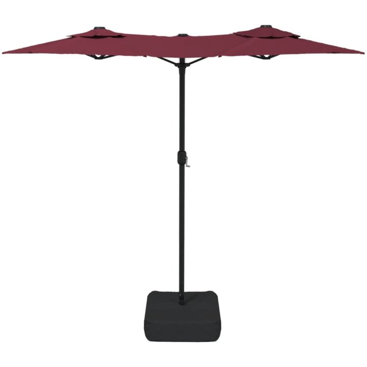 Trädgårdsparasoll dubbelt vinröd 316x240 cm vidaXL – bild 4