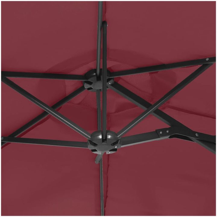 Trädgårdsparasoll dubbelt vinröd 316x240 cm vidaXL – bild 6