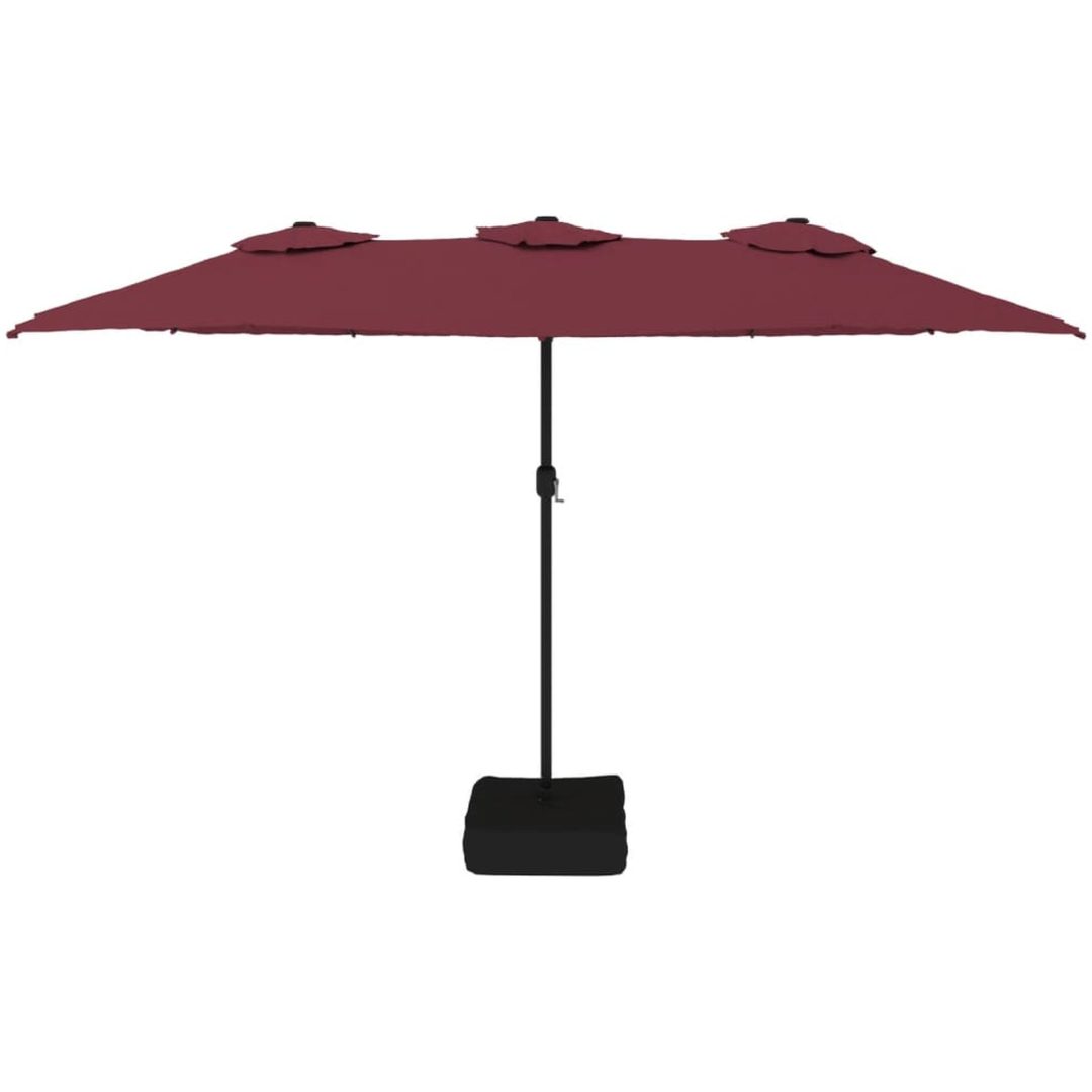 Trädgårdsparasoll dubbelt vinröd 449x245 cm vidaXL – bild 3
