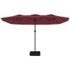 Trädgårdsparasoll dubbelt vinröd 449x245 cm vidaXL – miniatyr 4