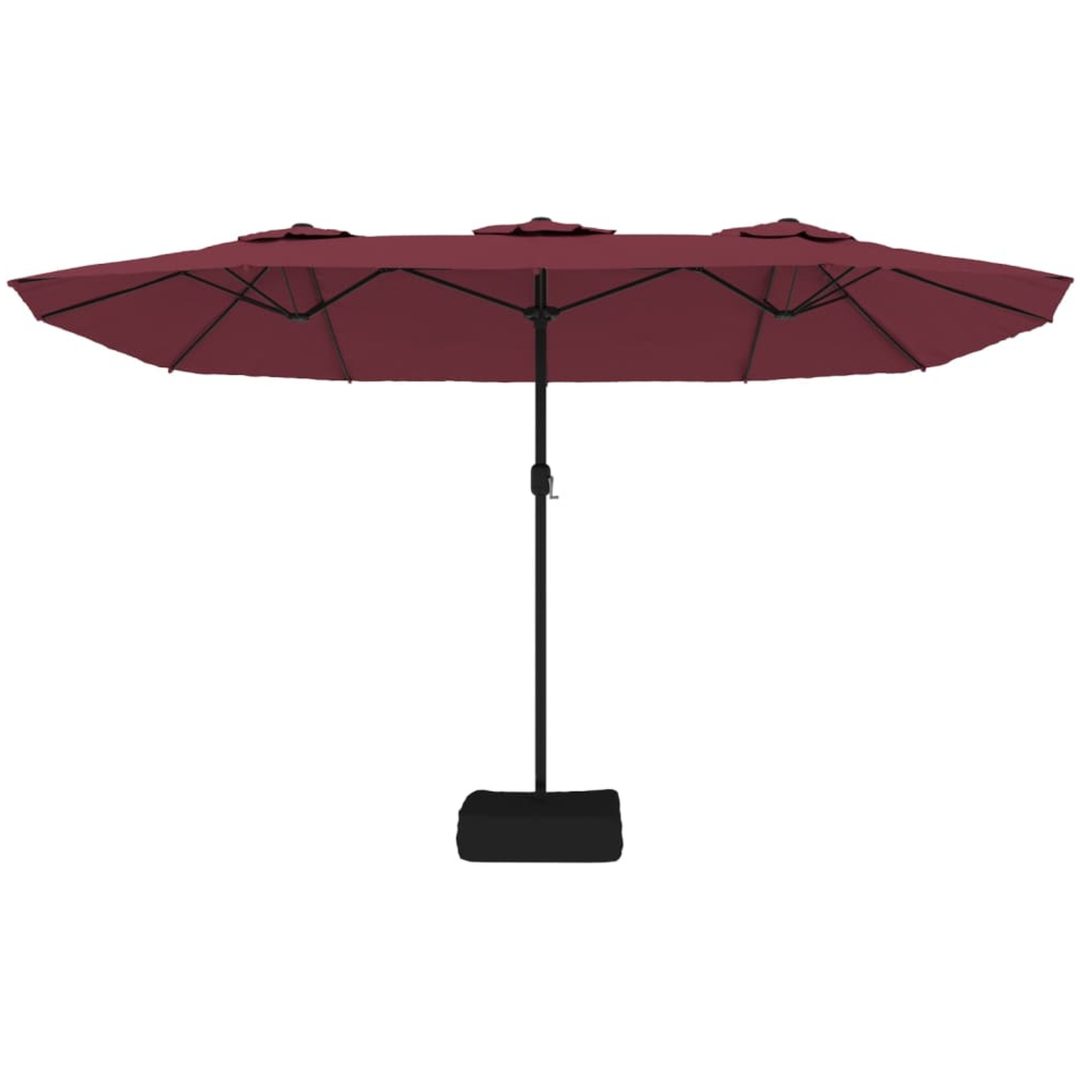 Trädgårdsparasoll dubbelt vinröd 449x245 cm vidaXL – bild 4