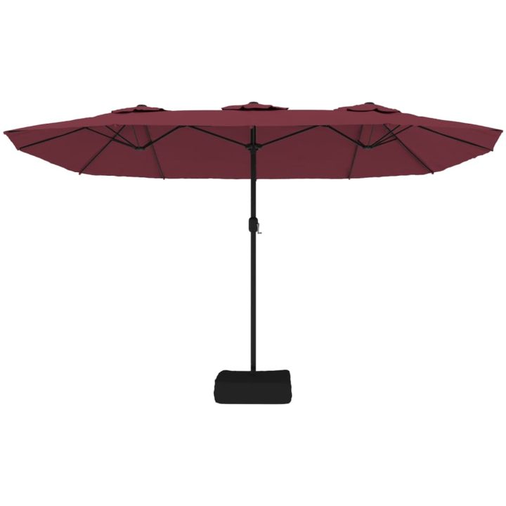 Trädgårdsparasoll dubbelt vinröd 449x245 cm vidaXL – bild 4