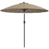 Trädgårdsparasoll med aluminiumstång 270 cm taupe vidaXL – miniatyr 2