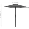 Trädgårdsparasoll med aluminiumstång 270x246 cm antracit vidaXL – miniatyr 7