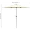 Trädgårdsparasoll med aluminiumstång 270x246 cm sandvit vidaXL – miniatyr 6