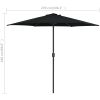 Trädgårdsparasoll med aluminiumstång 270x246 cm svart vidaXL – miniatyr 7