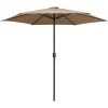 Trädgårdsparasoll med aluminiumstång 270x246 cm taupe vidaXL – miniatyr 2