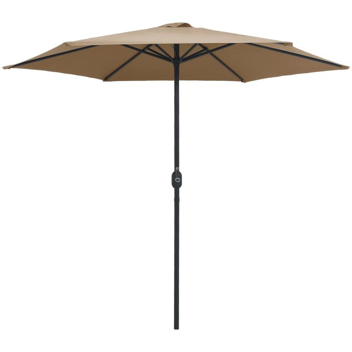 Trädgårdsparasoll med aluminiumstång 270x246 cm taupe vidaXL – bild 2