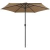 Trädgårdsparasoll med aluminiumstång 270x246 cm taupe vidaXL – miniatyr 3