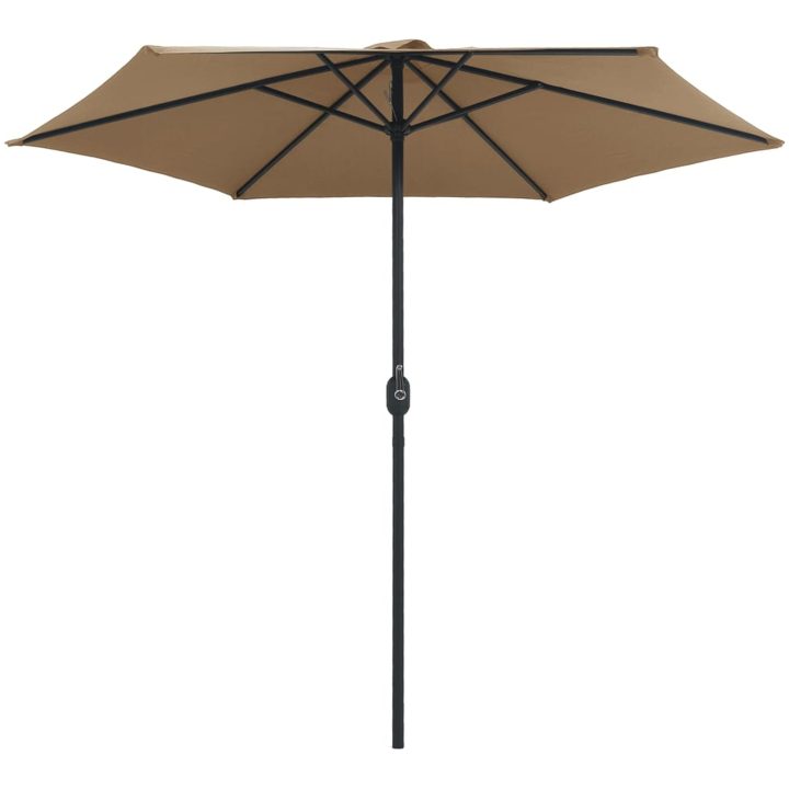 Trädgårdsparasoll med aluminiumstång 270x246 cm taupe vidaXL – bild 3