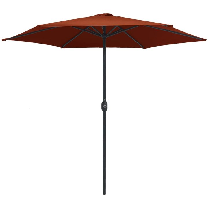 Trädgårdsparasoll med aluminiumstång 270x246 cm terrakotta vidaXL – bild 2