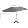 Trädgårdsparasoll med aluminiumstång 460x270 cm antracit vidaXL – miniatyr 8