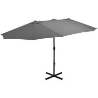 Trädgårdsparasoll med aluminiumstång 460x270 cm antracit vidaXL
