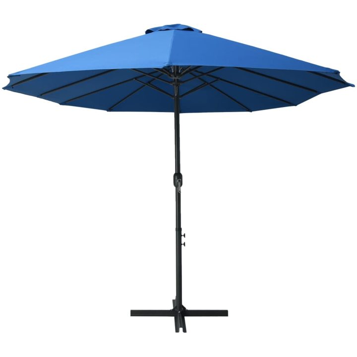 Trädgårdsparasoll med aluminiumstång 460x270 cm blå vidaXL – bild 3