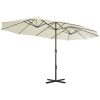 Trädgårdsparasoll med aluminiumstång 460x270 cm sand vidaXL – miniatyr 4