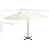 Trädgårdsparasoll med aluminiumstång 460x270 cm sand vidaXL – miniatyr 7