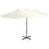 Trädgårdsparasoll med aluminiumstång 460x270 cm sand vidaXL – miniatyr 1