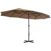 Trädgårdsparasoll med aluminiumstång 460x270 cm taupe vidaXL – miniatyr 3