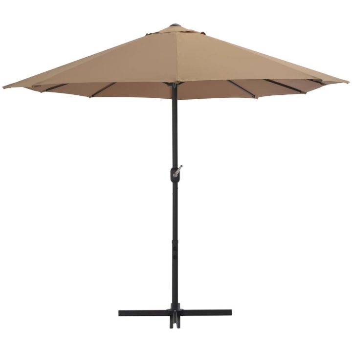 Trädgårdsparasoll med aluminiumstång 460x270 cm taupe vidaXL – bild 4