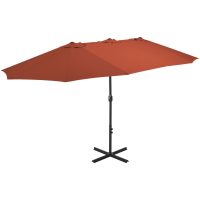 Trädgårdsparasoll med aluminiumstång 460x270 cm terrakotta vidaXL