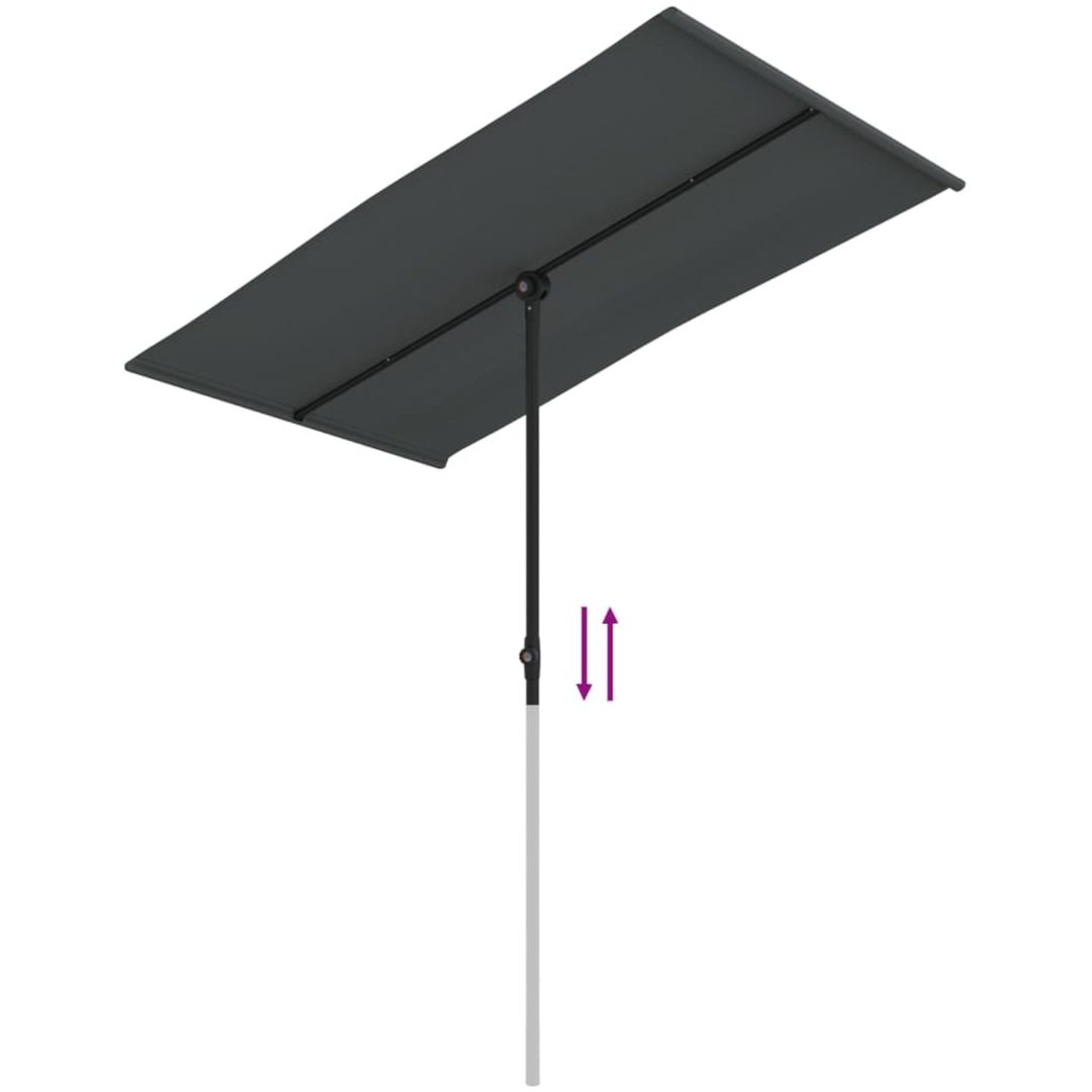 Trädgårdsparasoll med aluminiumstång antracit vidaXL 180 x 110 cm – bild 7