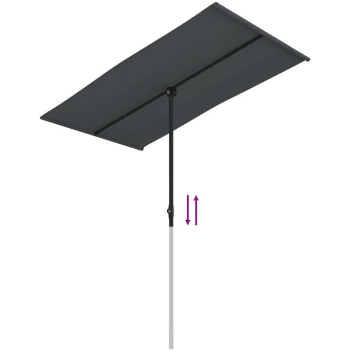 Trädgårdsparasoll med aluminiumstång antracit vidaXL 180 x 110 cm – bild 7