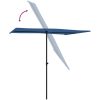 Trädgårdsparasoll med aluminiumstång azurblå vidaXL 200 x 150 cm – miniatyr 6