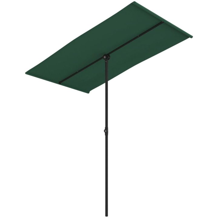 Trädgårdsparasoll med aluminiumstång grön vidaXL 180 x 110 cm – bild 2