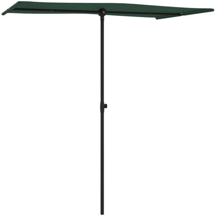 Trädgårdsparasoll med aluminiumstång grön vidaXL 180 x 110 cm – bild 3
