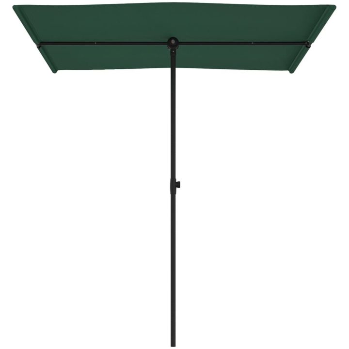 Trädgårdsparasoll med aluminiumstång grön vidaXL 180 x 110 cm – bild 4