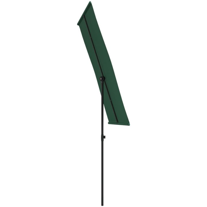 Trädgårdsparasoll med aluminiumstång grön vidaXL 180 x 110 cm – bild 5