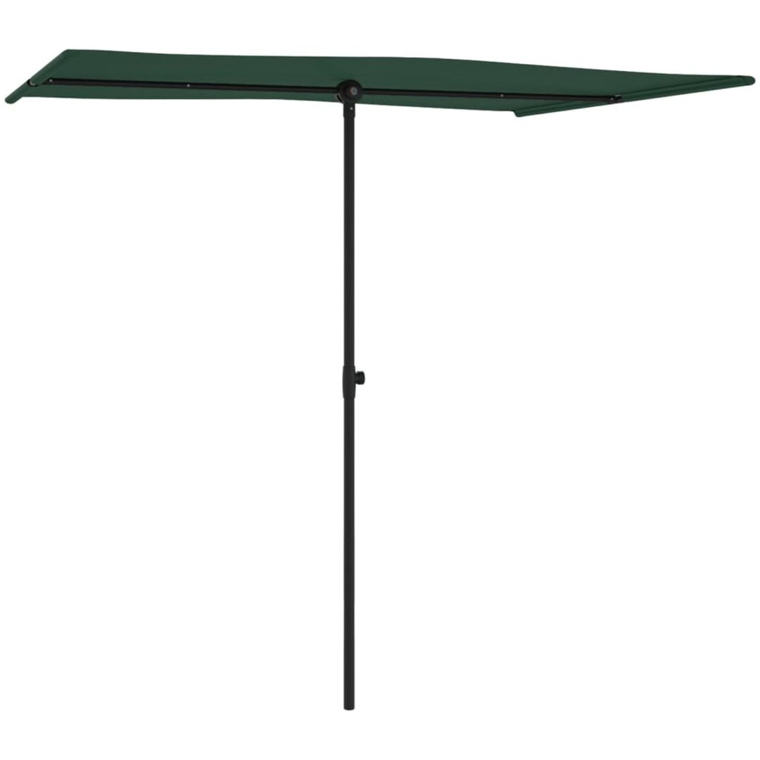 Trädgårdsparasoll med aluminiumstång grön vidaXL 200 x 150 cm – bild 3