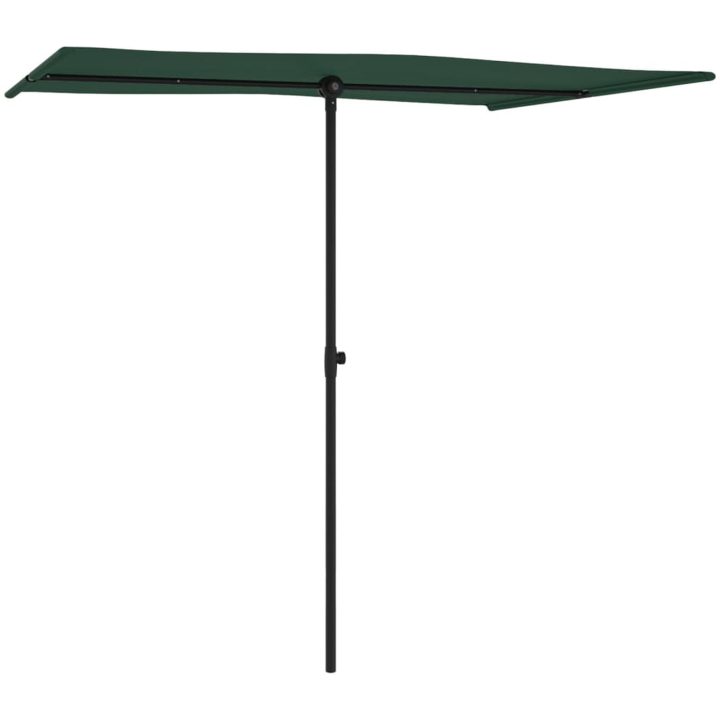 Trädgårdsparasoll med aluminiumstång grön vidaXL 200 x 150 cm – bild 3
