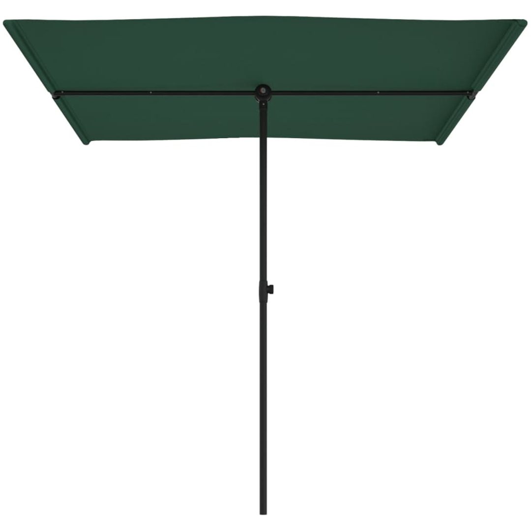 Trädgårdsparasoll med aluminiumstång grön vidaXL 200 x 150 cm – bild 4