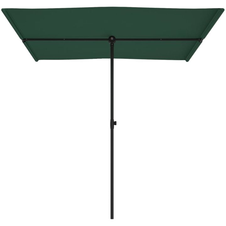 Trädgårdsparasoll med aluminiumstång grön vidaXL 200 x 150 cm – bild 4