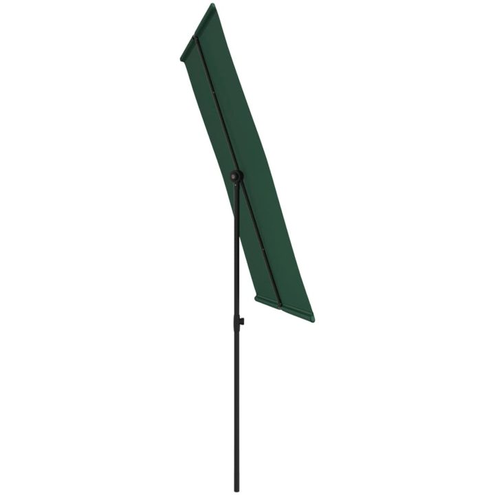 Trädgårdsparasoll med aluminiumstång grön vidaXL 200 x 150 cm – bild 5