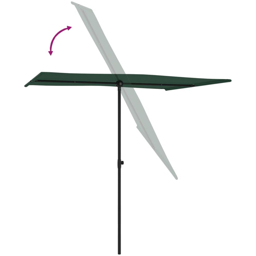 Trädgårdsparasoll med aluminiumstång grön vidaXL 200 x 150 cm – bild 6