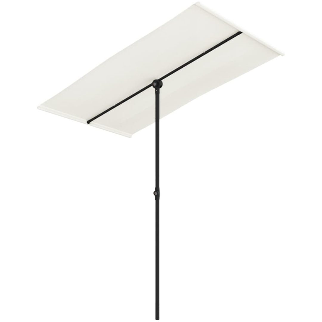 Trädgårdsparasoll med aluminiumstång sandvit vidaXL 180 x 110 cm – bild 2